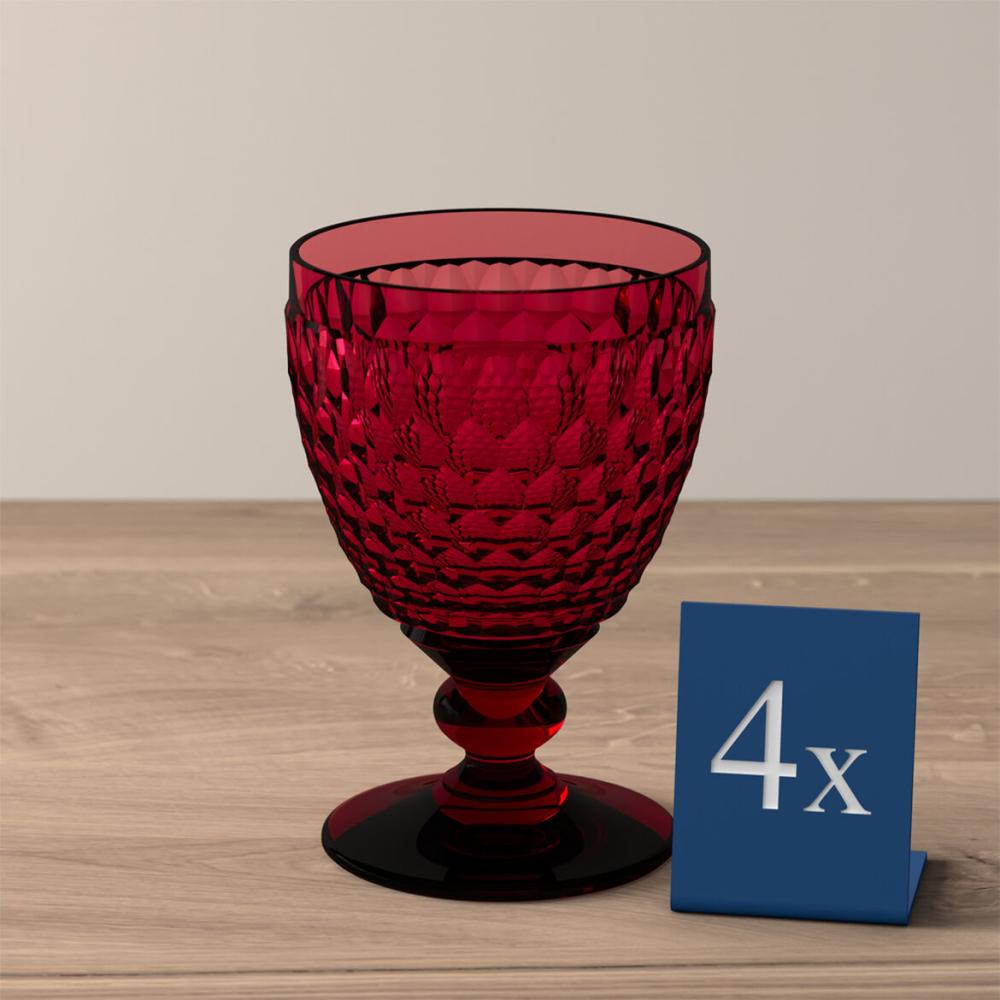 Drinking Glasses | Boston Colored Claret: Red, Set of 4 Drinking Glasses Drinking Glasses